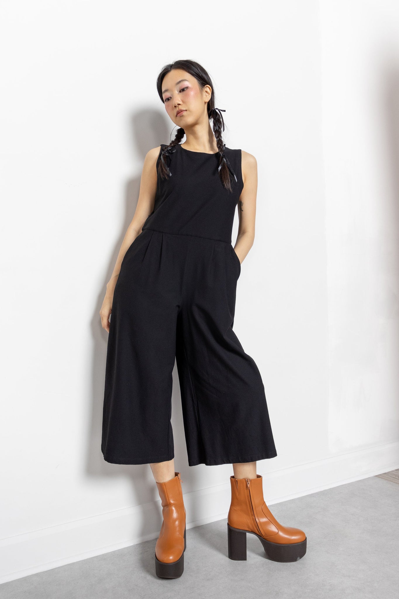 Eileen Fisher Sleeveless Pleated Jumpsuit Womens M Olive Green Crepe New  $228 | eBay